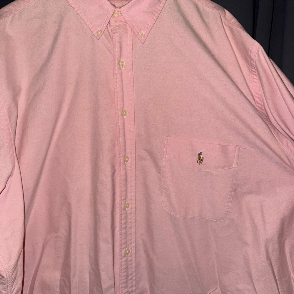 Ralph Lauren Pink Casual Button Down Shirt Oxford Style